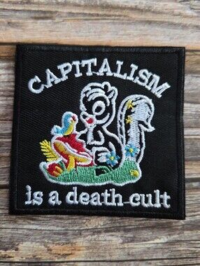 Punk Rock Skater Captialism Is A Death Cult Retro Mushroom Iron On Patch